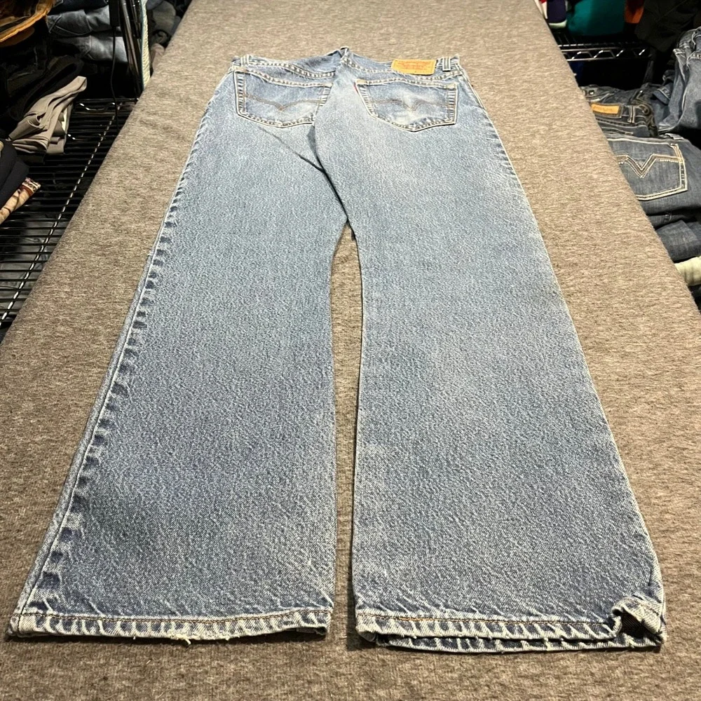 Levis 517 Mens 33x34 Bootcut Jeans Blue Denim Y2K Flare Leg Medium Wash Vintage